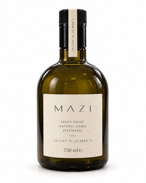 Mazı Erken Hasat Soğuk Sıkım Zeytinyağı 750 ml Cam Şişe